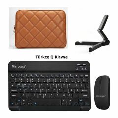 Microcase Xiaomi Redmi Pad Se 11 inch  Tablet Çanta+Türkçe Bluetooth Klavye+Mouse+Tablet Standı-AL8124