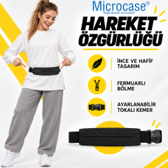 Microcase Gizli Fermuarlı Ayarlanabilir Kemerli Bel ve Omuz Çapraz Spor Koşu Çantası 25 x 6 CM AL5685