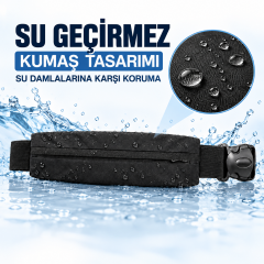 Microcase Gizli Fermuarlı Ayarlanabilir Kemerli Bel ve Omuz Çapraz Spor Koşu Çantası 25 x 6 CM AL5685