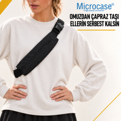 Microcase Gizli Fermuarlı Ayarlanabilir Kemerli Bel ve Omuz Çapraz Spor Koşu Çantası 25 x 6 CM AL5685