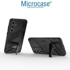 Microcase Samsung Galaxy S25 Plus Matrix Serisi Armor Standlı Perfect Koruma Kılıf - Siyah Al3416