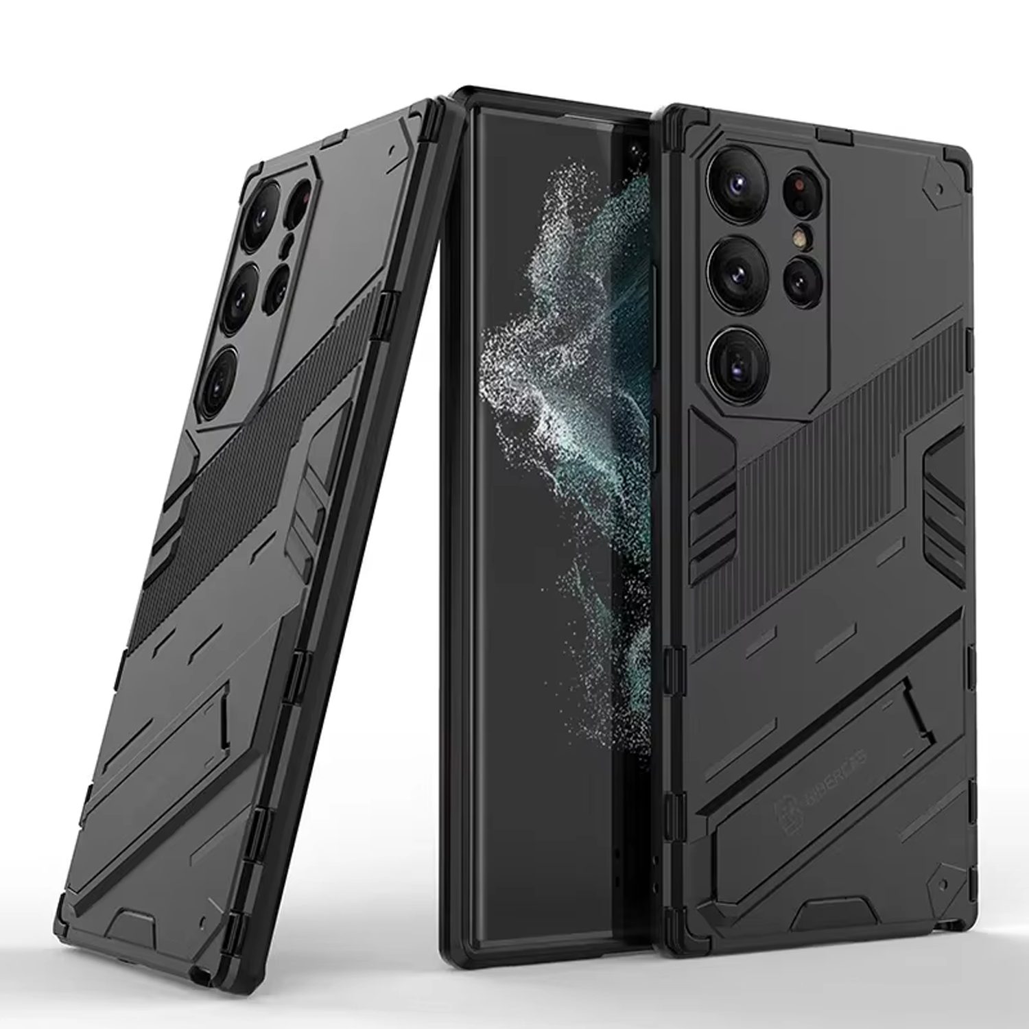 Microcase Samsung Galaxy S25 Ultra Matrix Serisi Armor Standlı Perfect Koruma Kılıf - Siyah Al3416