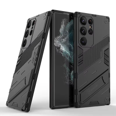 Microcase Samsung Galaxy S25 Ultra Matrix Serisi Armor Standlı Perfect Koruma Kılıf - Siyah Al3416
