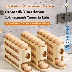 Microcase ABS Plastik Dolapiçi Yuvarlanır Tip Yumurta Organizer ve Standı 2 ADET AL5422