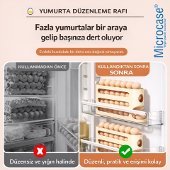 Microcase ABS Plastik Dolapiçi Yuvarlanır Tip Yumurta Organizer ve Standı 2 ADET AL5422