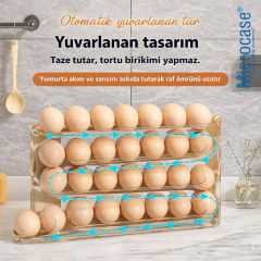 Microcase ABS Plastik Dolapiçi Yuvarlanır Tip Yumurta Organizer ve Standı 2 ADET AL5422