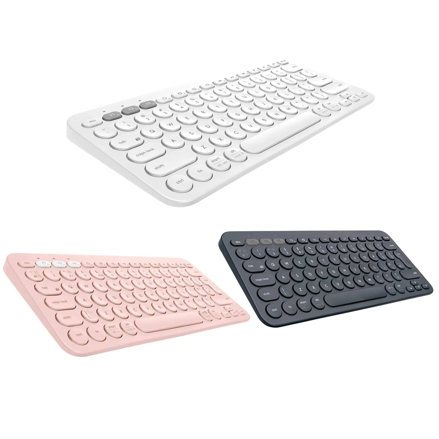 Microcase Tablet Telefon Bilgisayar için Yuvarlak Tuşlu Türkçe Q Bluetooth Kablosuz Klavye Android iOS Windows Uyumlu - AL3048