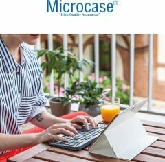 Microcase Tablet Telefon Bilgisayar için Yuvarlak Tuşlu Türkçe Q Bluetooth Kablosuz Klavye Android iOS Windows Uyumlu - AL3048
