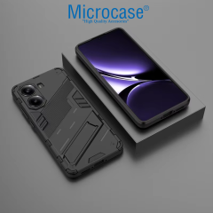 Microcase Xiaomi Redmi Poco X7 Pro /Xiaomi Redmi Turbo 4 5G Matrix Serisi Armor Standlı Perfect Koruma Kılıf - Siyah Al3416