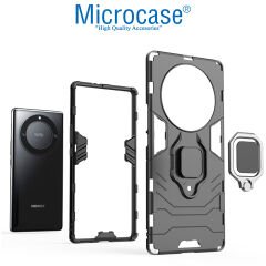 Microcase Honor X9A - X40 - Magic 5 Lite Batman Serisi Yüzük Standlı Armor Kılıf - Siyah AL3349