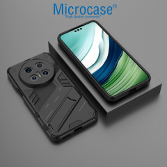 Microcase Huawei Mate 70 Matrix Serisi Armor Standlı Perfect Koruma Kılıf - Siyah Al3416