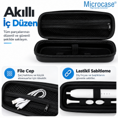 Microcase Şarjlı Diş Fırçaları için Askılıklı Seyahat Saklama Çantası Koruma Kabı Kutusu Siyah AL7018