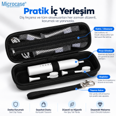 Microcase Şarjlı Diş Fırçaları için Askılıklı Seyahat Saklama Çantası Koruma Kabı Kutusu Siyah AL7018