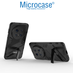 Microcase Huawei Mate 70 Pro/70 Pro Plus Matrix Serisi Armor Standlı Perfect Koruma Kılıf - Siyah Al3416