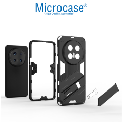Microcase Huawei Mate 70 Pro/70 Pro Plus Matrix Serisi Armor Standlı Perfect Koruma Kılıf - Siyah Al3416