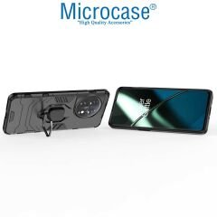 Microcase OnePlus 11 Global Batman Serisi Yüzük Standlı Armor Kılıf - Siyah AL3349