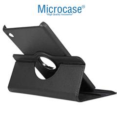 Microcase Lenovo Tab M10 10.3 inch TB-X606 X606F 360 Derece Döner Standlı Deri Kılıf Siyah