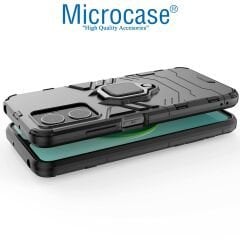 Microcase Xiaomi Redmi Note 11E / Redmi 10 5G Batman Serisi Yüzük Standlı Armor Kılıf - Siyah AL3349