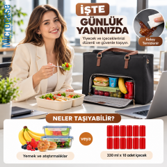 Microcase Termal Bölmeli Yemek ve Günlük Kullanım Çantası 15.4 İnch Laptop Uyumlu Kadın Omuz ve Kol Çantası AL7046