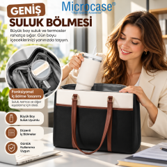 Microcase Termal Bölmeli Yemek ve Günlük Kullanım Çantası 15.4 İnch Laptop Uyumlu Kadın Omuz ve Kol Çantası AL7046