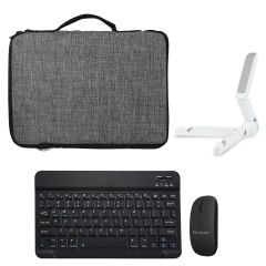 Microcase Samsung Galaxy Tab A8 X200 10.5 2021 Tablet Çanta + Bluetooth Klavye + Mouse + Tablet Standı - AL8112