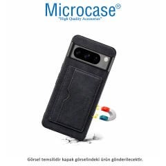 Microcase Google Pixel 10A ile Uyumlu Kartlıklı Standlı Deri Kaplama Kılıf-AL5138