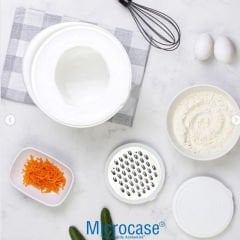 Microcase Kapaklı Sıçratmaz Mikser Blender Kabı Kasesi 2,5 Litre Beyaz AL4250