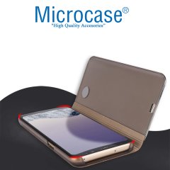 Microcase Galaxy S6 Aynalı Kapak Clear View FlipCover Kılıf-SİYAH