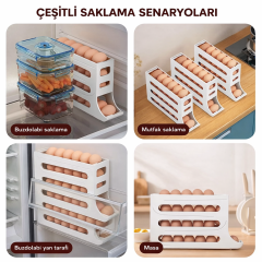 Microcase ABS Plastik Dolapiçi Yuvarlanır Tip Yumurta Organizer ve Standı AL54529