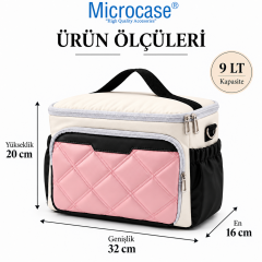 Microcase 9 LT Isı Yalıtımlı Termos Bölmeli Omuz Askılı Çok Bölmeli Beslenme ve Piknik Çantası AL7044