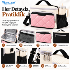 Microcase 9 LT Isı Yalıtımlı Termos Bölmeli Omuz Askılı Çok Bölmeli Beslenme ve Piknik Çantası AL7044