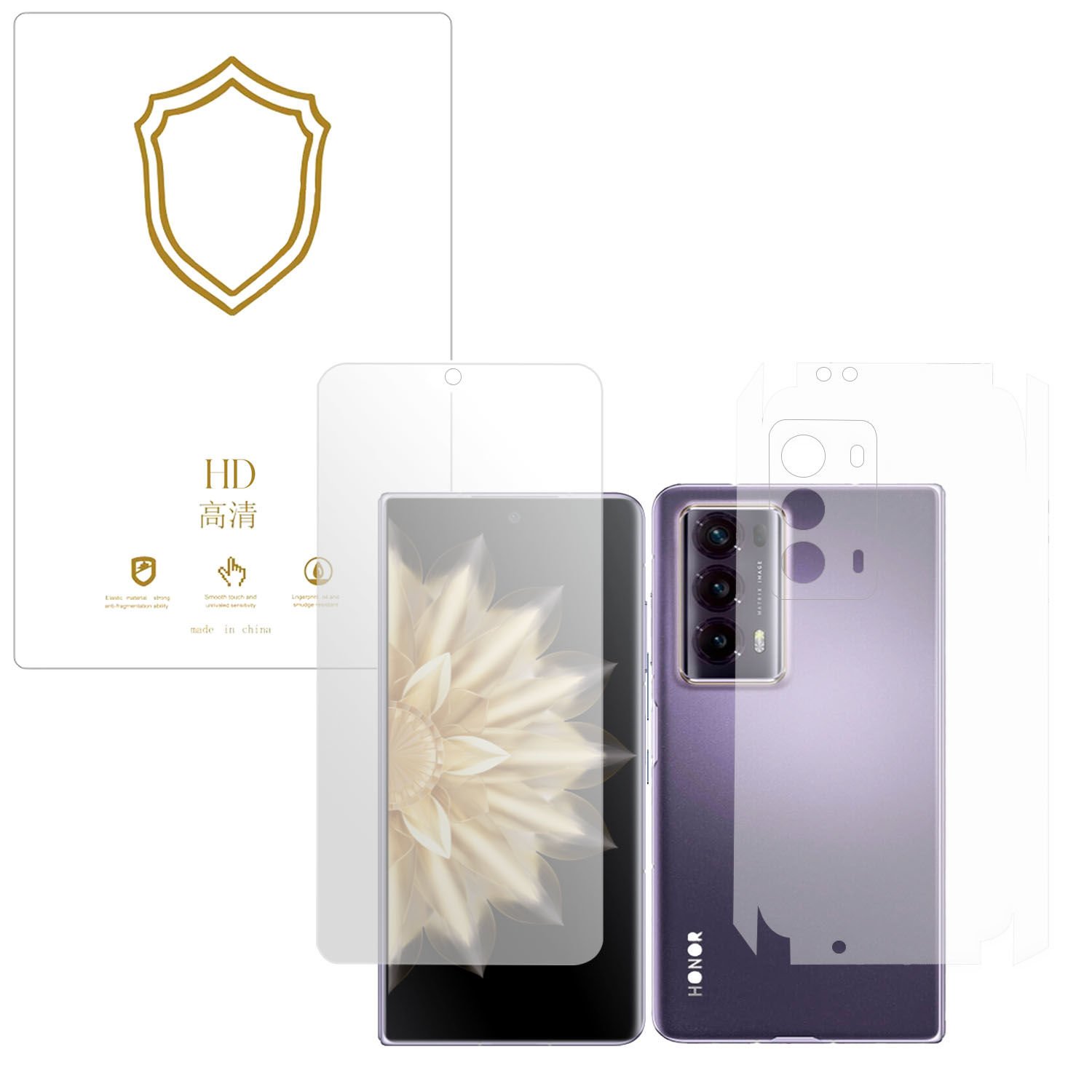 Microcase Honor Magic V2 ile Uyumlu Full Tpu Ön Arka ve Yan 360 Nano Koruma- EKM116
