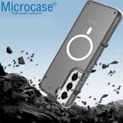 Microcase Samsung Galaxy S22 Plus Magsafe Manyetik Darbeye Dayanıklı Yarı Esnek Plastik TPU Kılıf - AL3031 Şeffaf