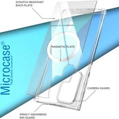 Microcase Samsung Galaxy S22 Plus Magsafe Manyetik Darbeye Dayanıklı Yarı Esnek Plastik TPU Kılıf - AL3031 Şeffaf