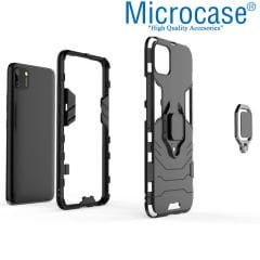 Microcase Realme C11 Batman Serisi Yüzük Standlı Armor Kılıf - Siyah
