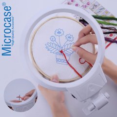 Microcase Masaüstü Ledli Aydınlatma 6X - 2X Büyütme Büyüteç 45 cm - Model No AL2490 BEYAZ