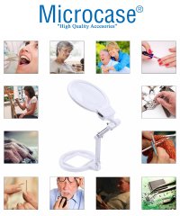 Microcase Masaüstü Ledli Aydınlatma 6X - 2X Büyütme Büyüteç 45 cm - Model No AL2490 BEYAZ