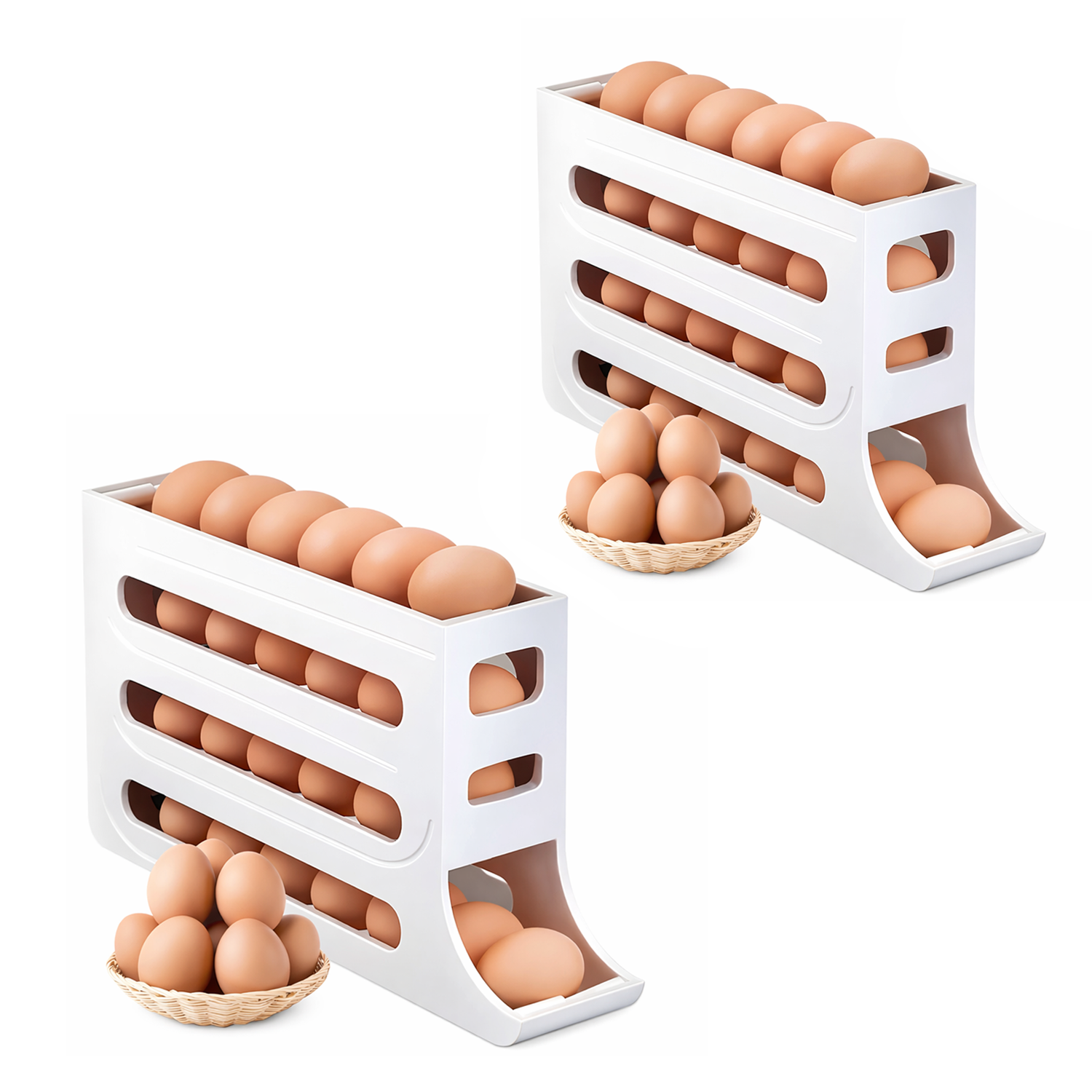 Microcase ABS Plastik Dolapiçi Yuvarlanır Tip Yumurta Organizer ve Standı 2 ADET AL54529