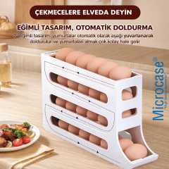 Microcase ABS Plastik Dolapiçi Yuvarlanır Tip Yumurta Organizer ve Standı 2 ADET AL54529