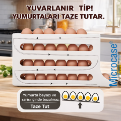 Microcase ABS Plastik Dolapiçi Yuvarlanır Tip Yumurta Organizer ve Standı 2 ADET AL54529