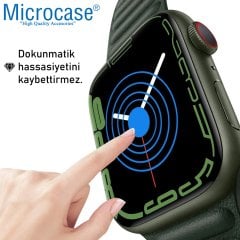 Microcase Apple Watch 7 41 mm Diamond Serisi Parmak İzi Bırakmayan TPU Ekran Koruma Filmi - Şeffaf