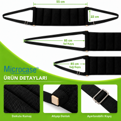 Microcase Ofis Ev Masa Kullanımına Uygun Masa Altı Ayak Hamağı Ayarlanabilir Kayışlı Ergonomik Ayak Dinlendirme Askısı Siyah AL7003
