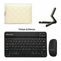 Microcase TCL TAB 10L Gen 4 Tablet için Çanta+Türkçe Bluetooth Klavye+Mouse+Tablet Standı-AL8124