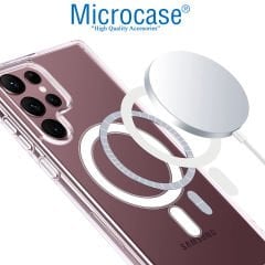 Microcase Samsung Galaxy S22 Ultra Magsafe Manyetik Darbeye Dayanıklı Yarı Esnek Plastik TPU Kılıf - AL3032 Şeffaf