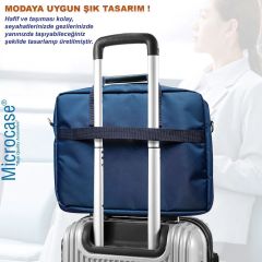 Microcase Vorcom SXPro 10.1 inch için Tablet Çantası 2 Bölmeli AL4228 Lacivert Gri Krem