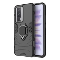 Microcase Xiaomi Redmi K60 / K60 Pro Batman Serisi Yüzük Standlı Armor Kılıf - Siyah AL3349