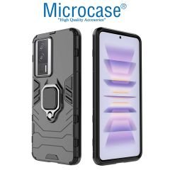 Microcase Xiaomi Redmi K60 / K60 Pro Batman Serisi Yüzük Standlı Armor Kılıf - Siyah AL3349