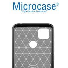 Microcase Xiaomi Redmi 9C Brushed Carbon Fiber Silikon Kılıf - Siyah