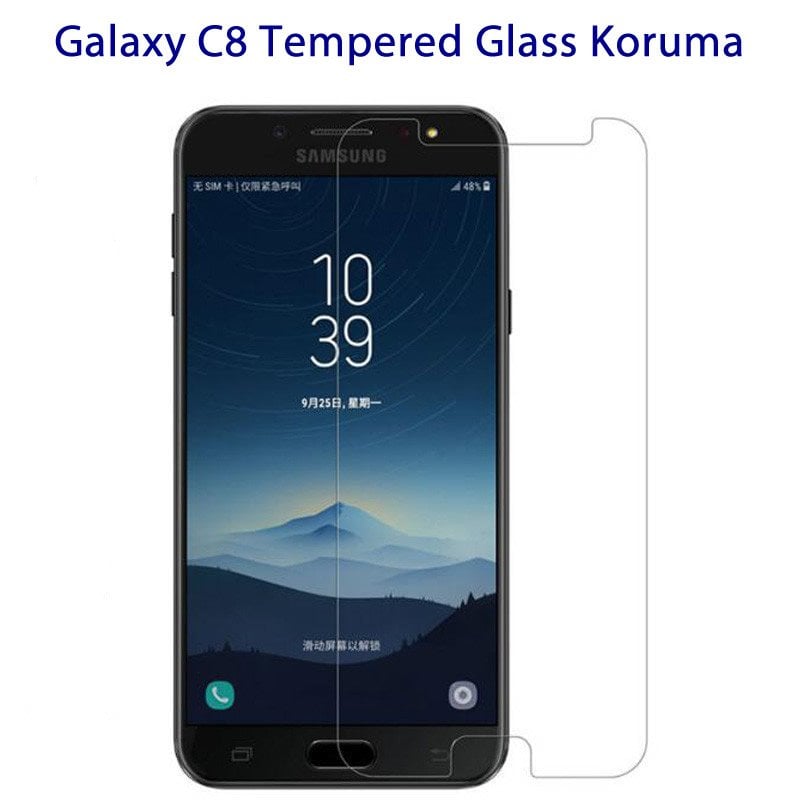 Samsung Galaxy C8 Tempered Glass Cam Ekran Koruma