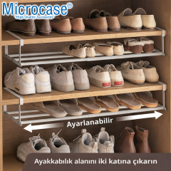 Microcase Dolap içi Ekstra Alan için Metal Ayakkabı Standı 10x20x40-65cm 2 ADET AL5457